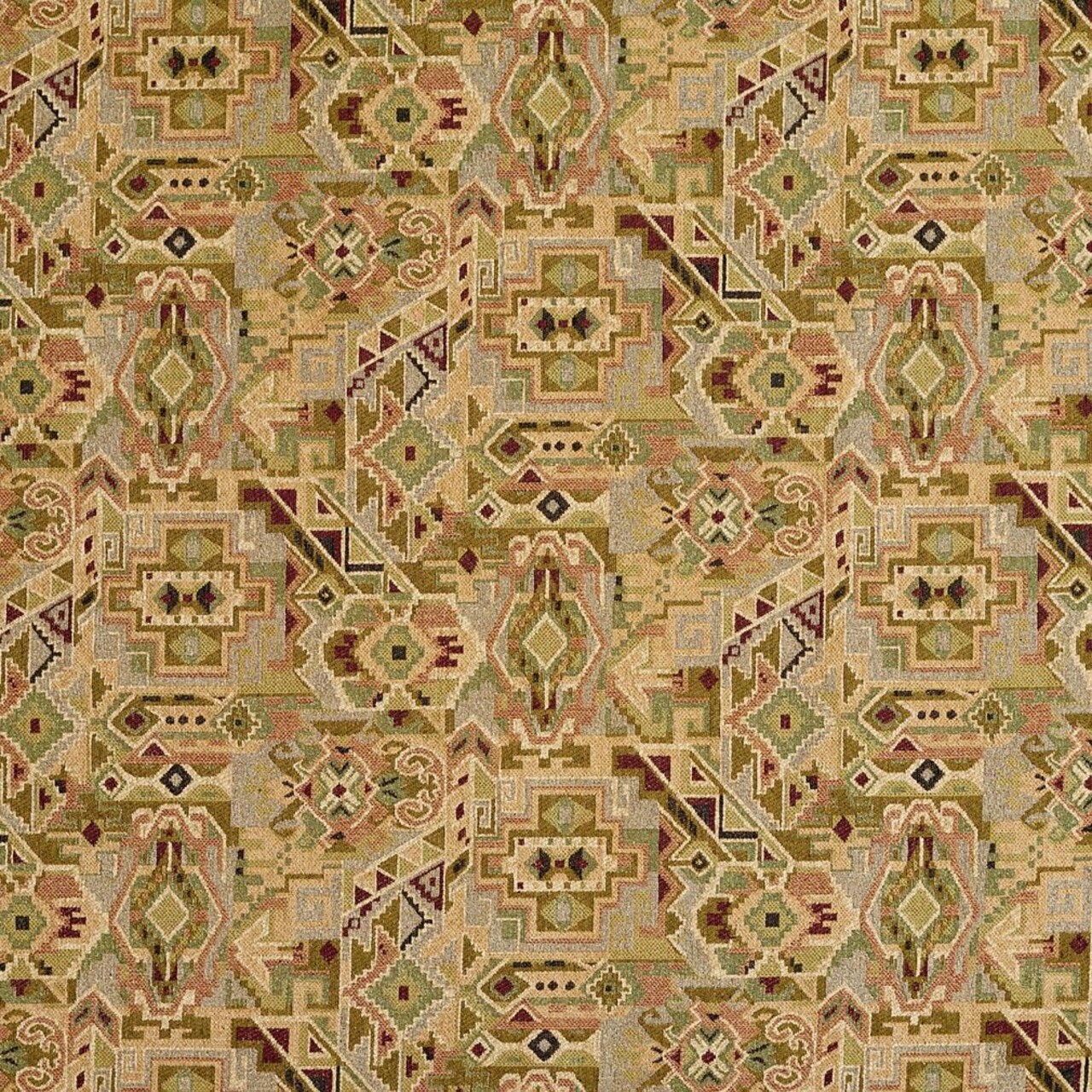 Green Abstract Southwest Woven Pattern Upholstery Fabric by The Yard - SKU: Brooklyn Aztec